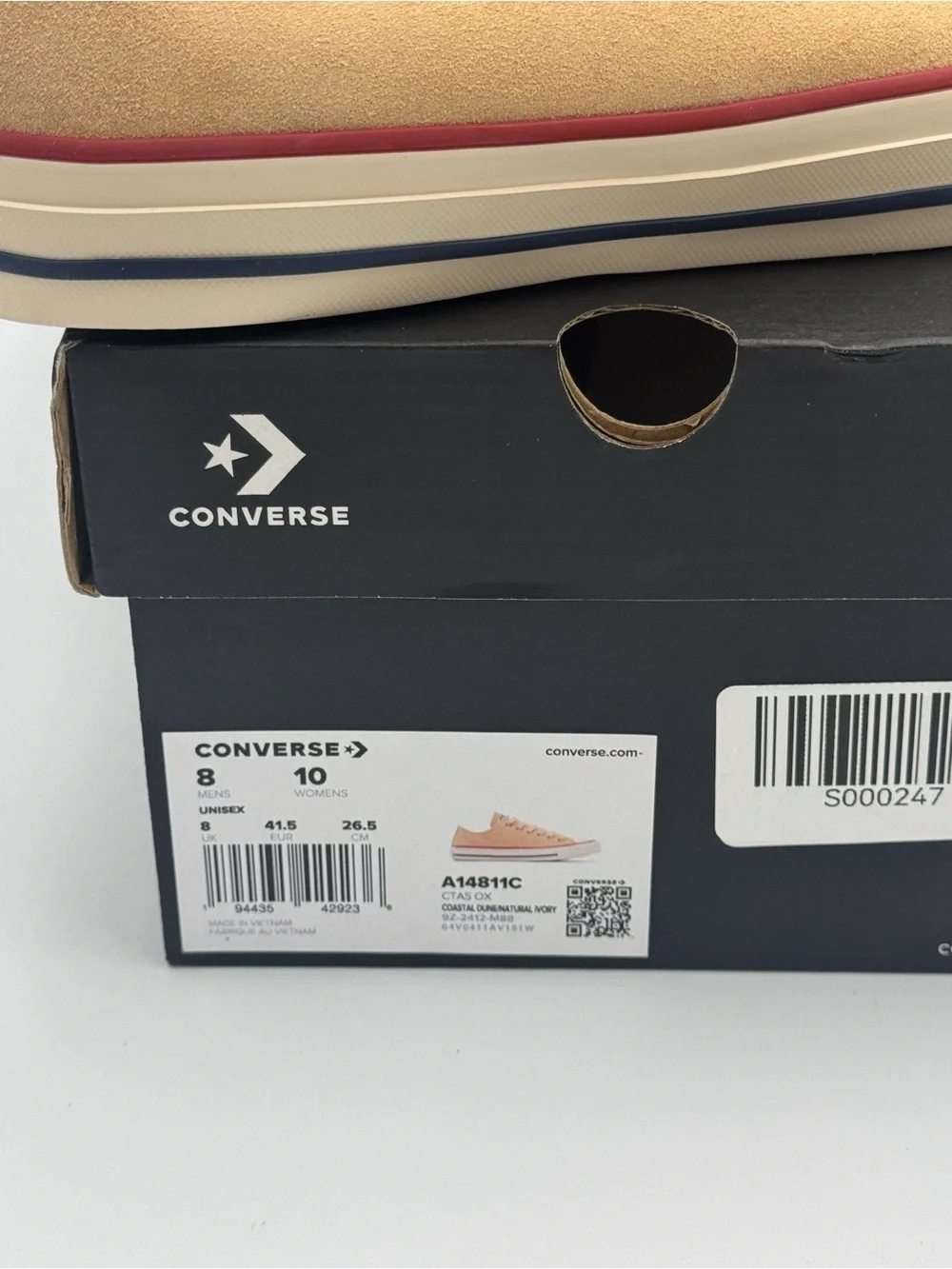 Converse CTAS Ox Suede Coastal Dune Natural Ivory Sneakers Women’s 10 NIB - Picture 2 of 10